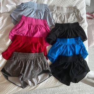 8 Lululemon hotty hots all size 0 2.5